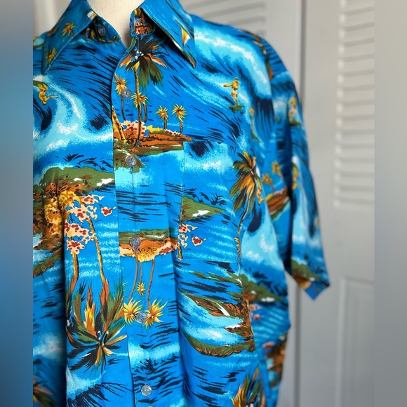 Vintage 70s Van Cort Hawaii Surfer Tropical Shirt - Picture 6 of 6